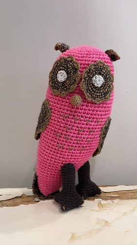 Hand Crocheted Owl - Pink - Bon Ton goods