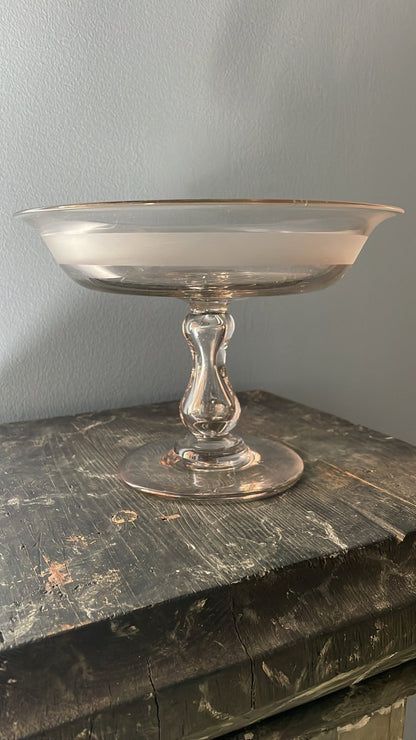 Handblown Glass Bonbonnière with Satin Frosted Band - Bon Ton goods