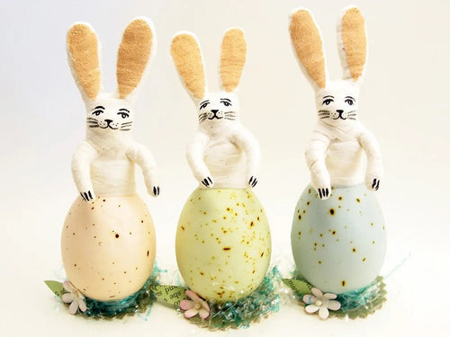 Hatched Bunny Egg Figure - Vintage by Crystal - Bon Ton goods