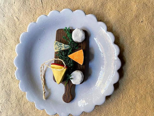 Holiday Cheese Board Ornament – Festive Resin Christmas Decoration - Bon Ton goods