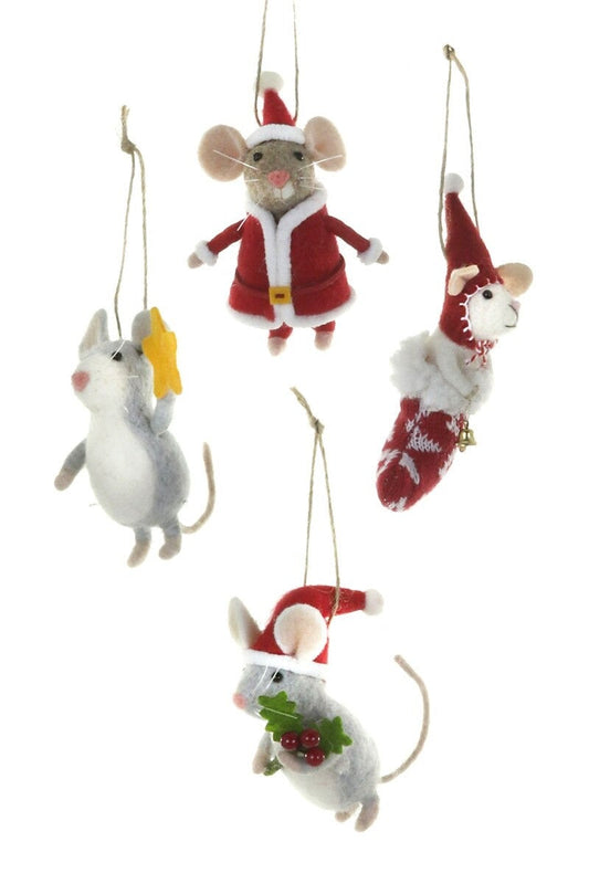 Holiday Mouse Felt Christmas Ornament by Cody Foster