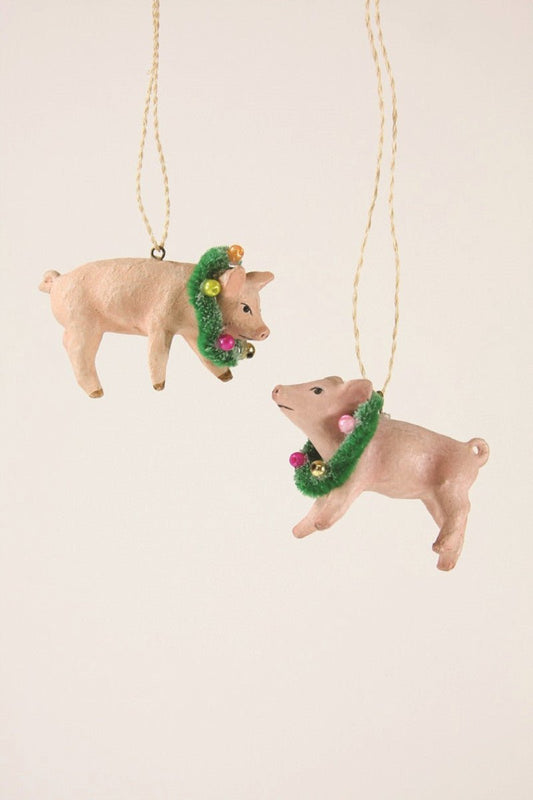 Holiday Piglet | Christmas Ornament - Bon Ton goods
