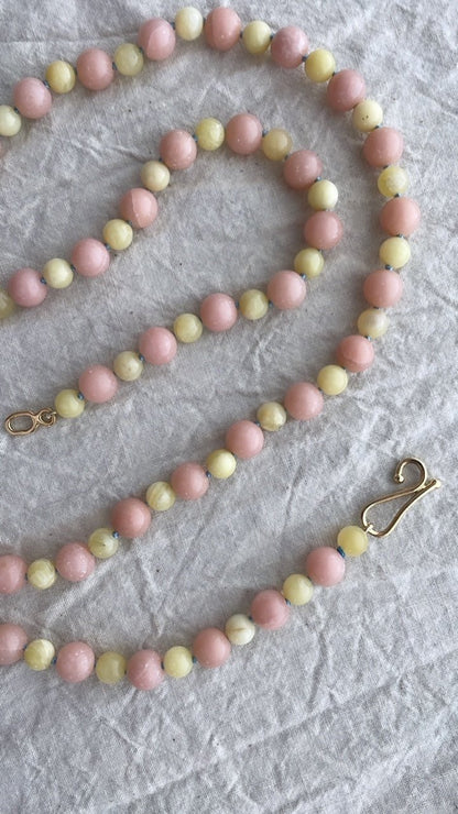 Honey & Pink Opal Bead Necklace | Mikkel Brøgger - Bon Ton goods