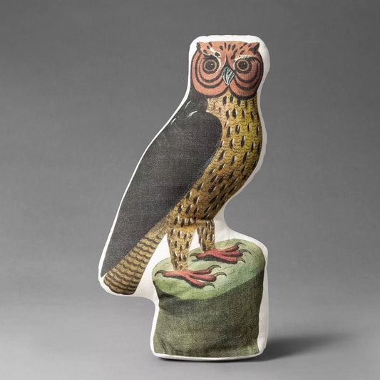 Horned Owl Novelty Plush Pillow | John Derian - Bon Ton goods
