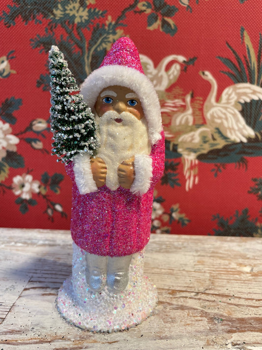 Hot Pink Glitter Santa | Ino Schaller - Bon Ton goods