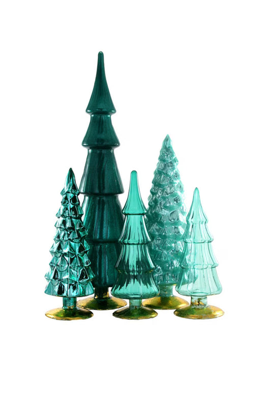 Hue Glass Christmas Trees, Teal by Cody Foster