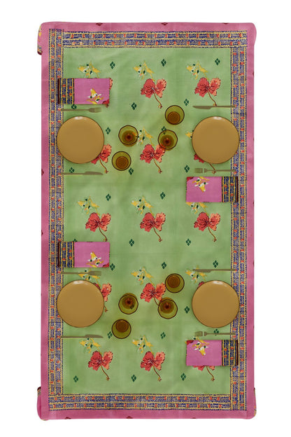Ibisco Green Pink Tablecloth - 220X270 | Lisa Corti - Bon Ton goods