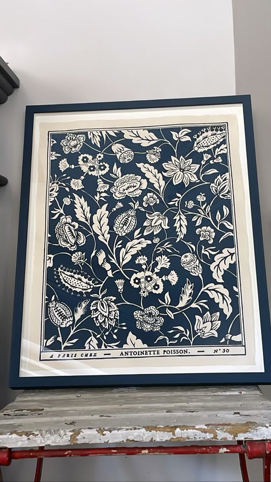 'Indienne' Bleu Indigo - FRAMED