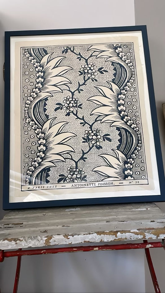 'Torrent' Bleu Indigo Domino Print - FRAMED
