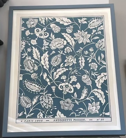 "Indienne" NO. 30B Domino Paper – Framed Antique-Style Print | Antoinette Poisson