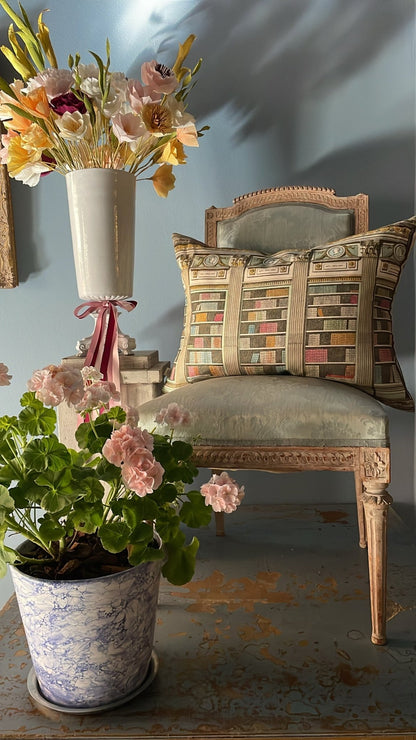 In The Library Sepia Cushion | John Derian - Bon Ton goods