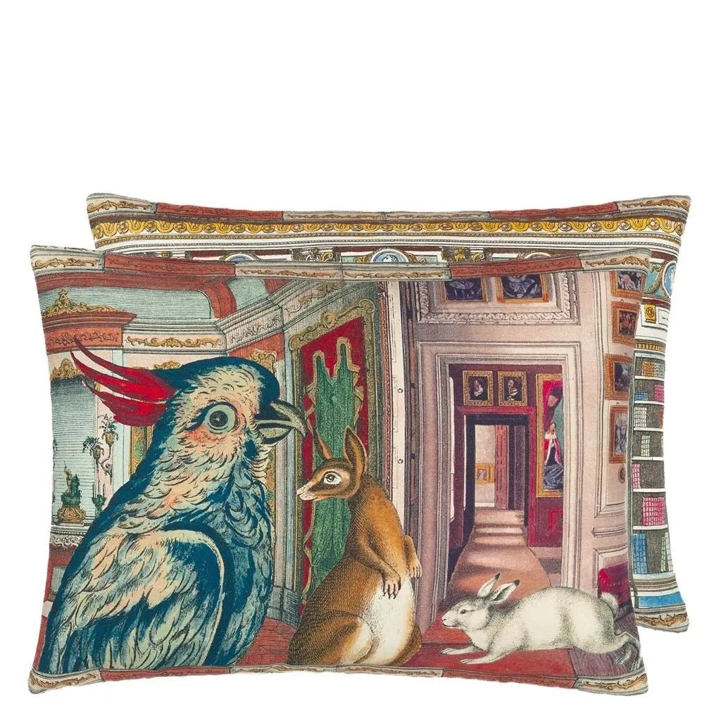 In The Library Sepia Cushion | John Derian - Bon Ton goods
