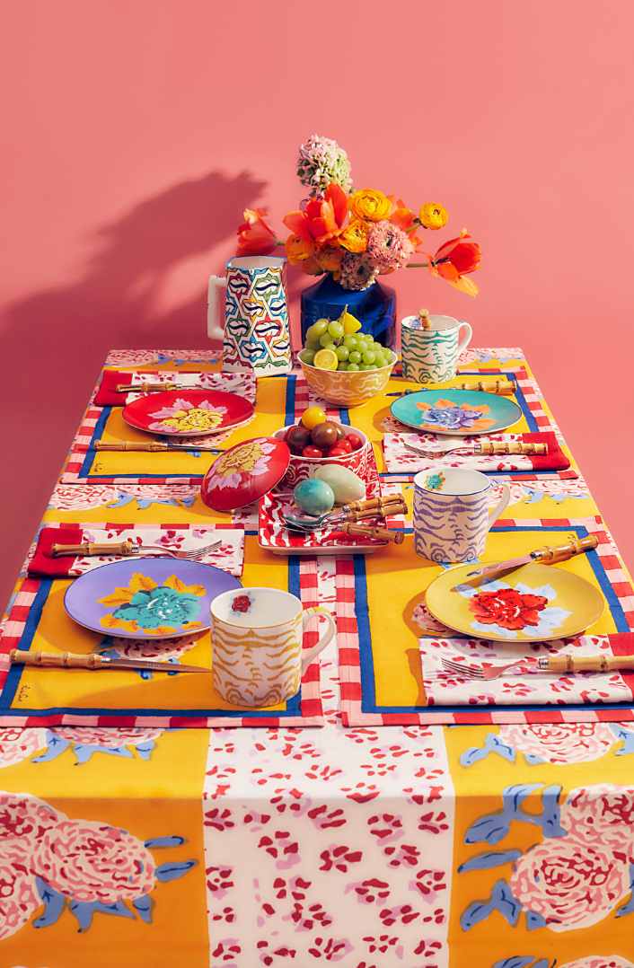 Indian Tiger Red Porcelain Tray - 35x15 | Lisa Corti - Bon Ton goods