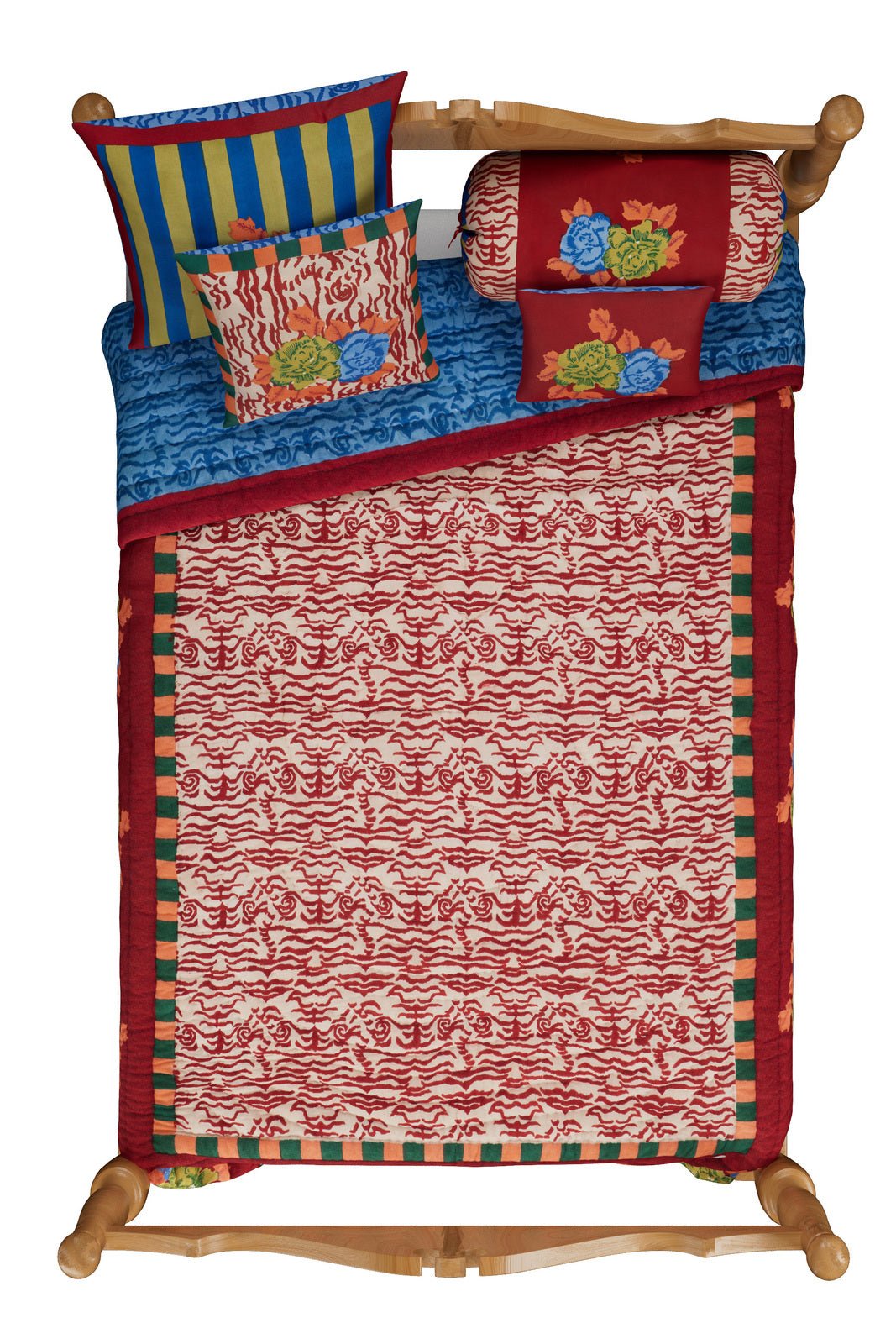 Indian Tiger Red Quilt – 220X270 | Lisa Corti - Bon Ton goods