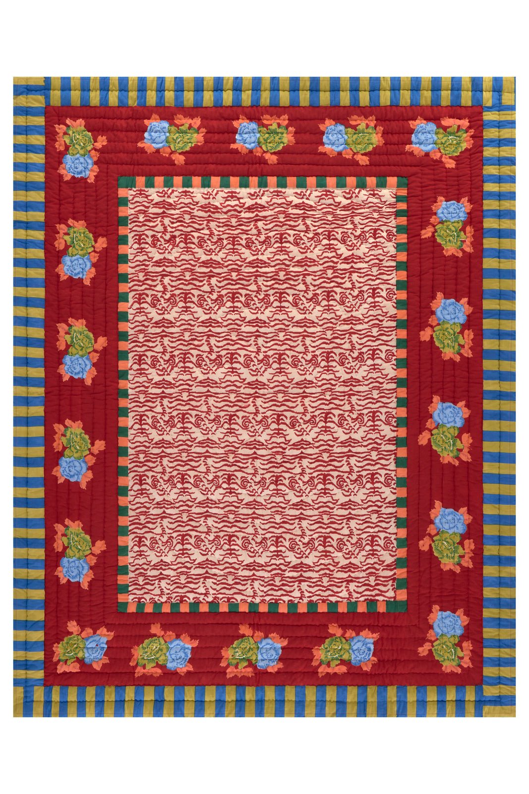 Indian Tiger Red Quilt – 220X270 | Lisa Corti - Bon Ton goods