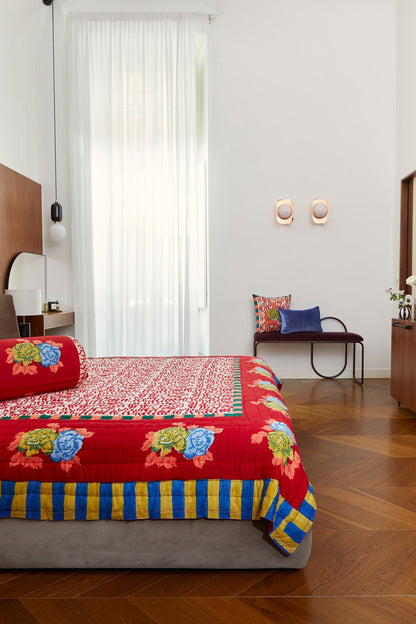 Indian Tiger Red Quilt – 220X270 | Lisa Corti - Bon Ton goods