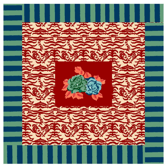 Indian Tiger Red Tablecloth 110X110 | Lisa Corti - Bon Ton goods