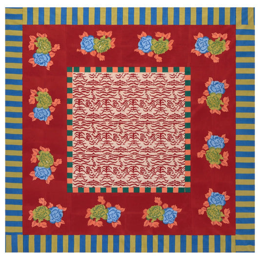 Indian Tiger Red Tablecloth 180X180 | Lisa Corti - Bon Ton goods