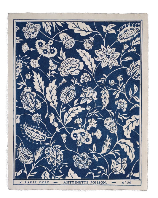 'Indienne' Bleu Indigo Handmade Domino Paper | Antoinette Poisson - Bon Ton goods