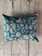 Indienne Blue Small Cushion | Antoinette Poisson Linen Cushion – Domino Paper Design - Bon Ton goods