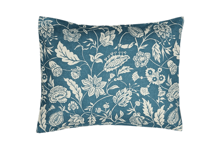 Indienne Blue Small Cushion | Antoinette Poisson Linen Cushion – Domino Paper Design - Bon Ton goods