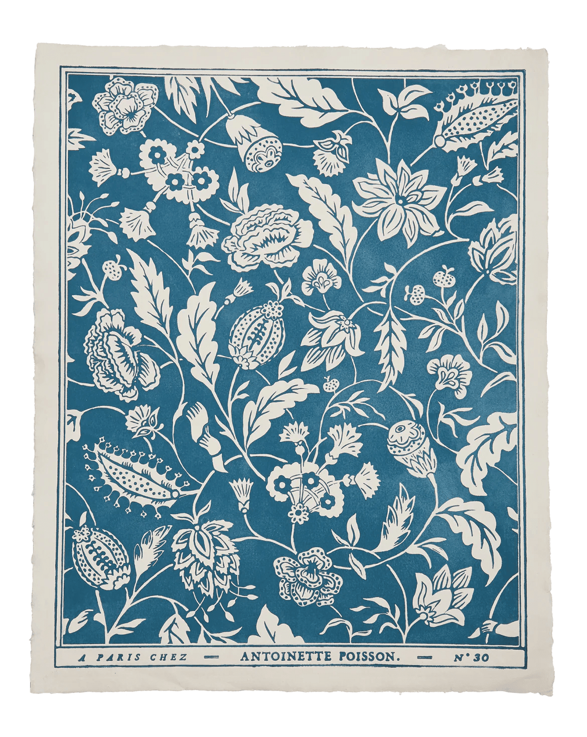 "Indienne" NO. 30B Domino Paper – Framed Antique-Style Print | Antoinette Poisson - Bon Ton goods