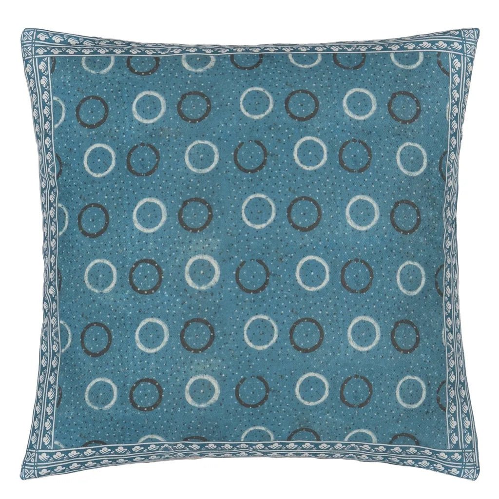 Indigo Circles Cushion | John Derian - Bon Ton goods