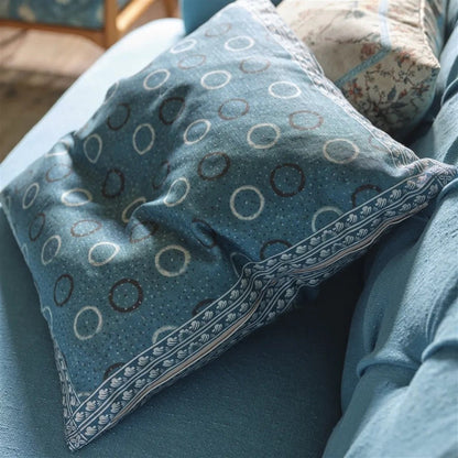 Indigo Circles Cushion | John Derian - Bon Ton goods