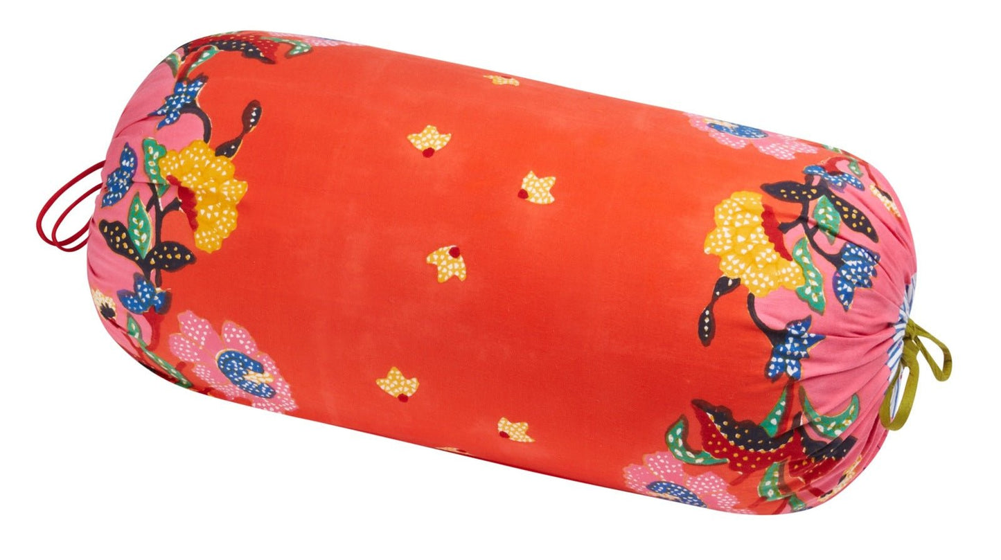Indonesian Red Rose Bolster Cover | Lisa Corti - Bon Ton goods