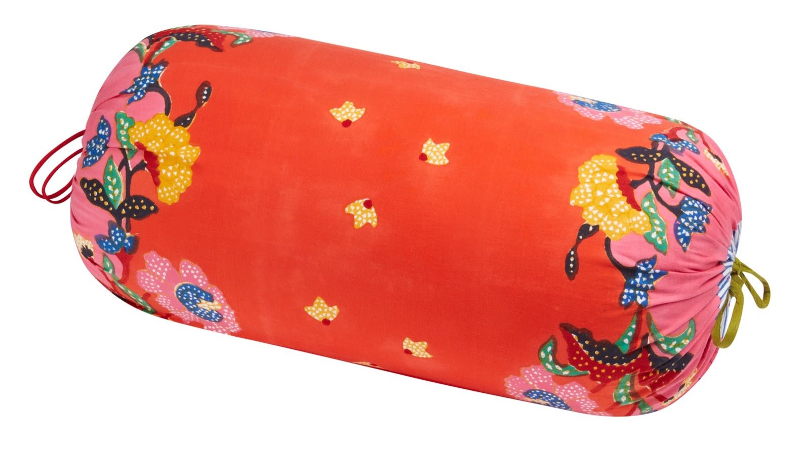 Indonesian Red Rose Bolster Cover | Lisa Corti - Bon Ton goods