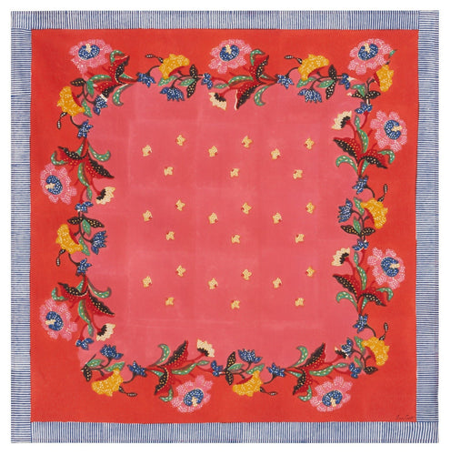 Indonesian Red Rose - Natural Cotton Cloth - Bon Ton goods
