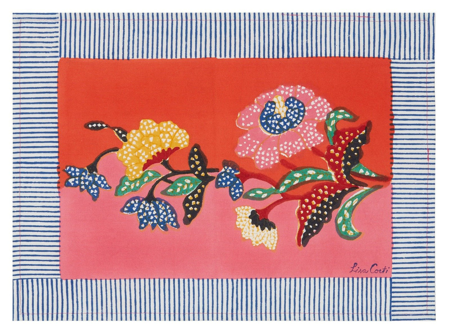Indonesian Red Rose Placemat | Lisa Corti - Bon Ton goods