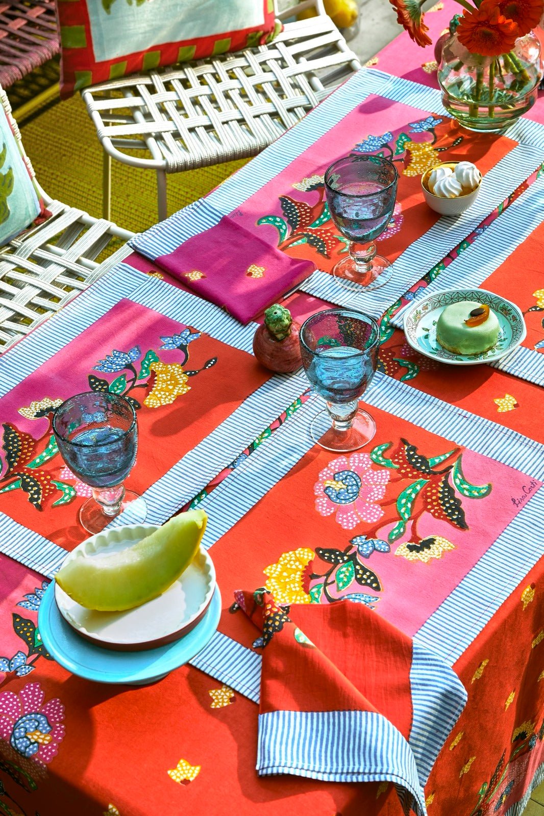 Indonesian Red Rose Placemat | Lisa Corti - Bon Ton goods