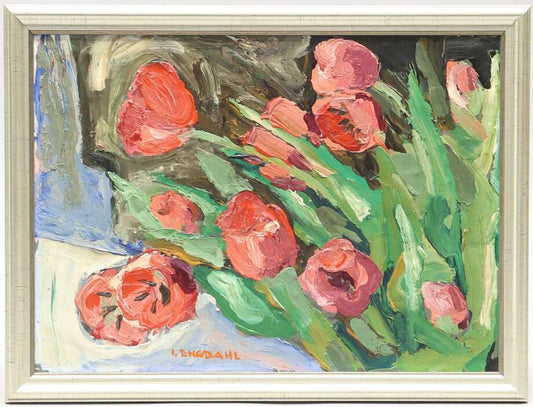 Ingvar Engdahl – Tulips Still Life | Oil on Panel (32 × 23 cm) - Bon Ton goods