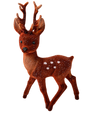 Brown Flocked Reindeer with Spots and Glitter by Ino Schaller, isolated on a transparent background