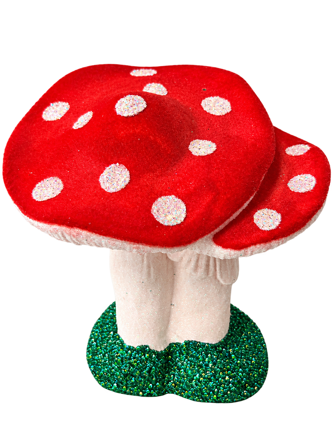 Double Red Flocked Mushroom by Ino Schaller, isolated on a transparent background