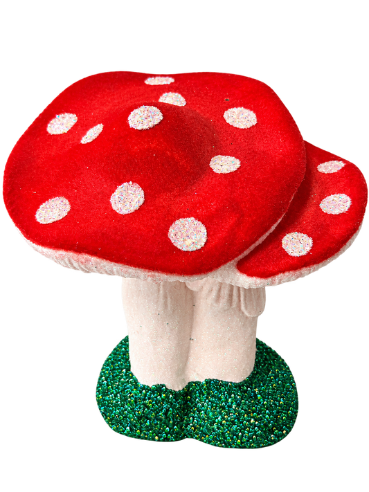 Double Red Flocked Mushroom by Ino Schaller, isolated on a transparent background
