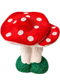 Double Red Flocked Mushroom by Ino Schaller, isolated on a transparent background