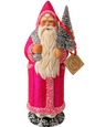 Neon Pink Santa with Silver Tree by Ino Schaller, isolated on a transparent background