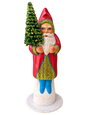 Red Santa with Gold and Turquoise Trim by Ino Schaller, isolated on a transparent background
