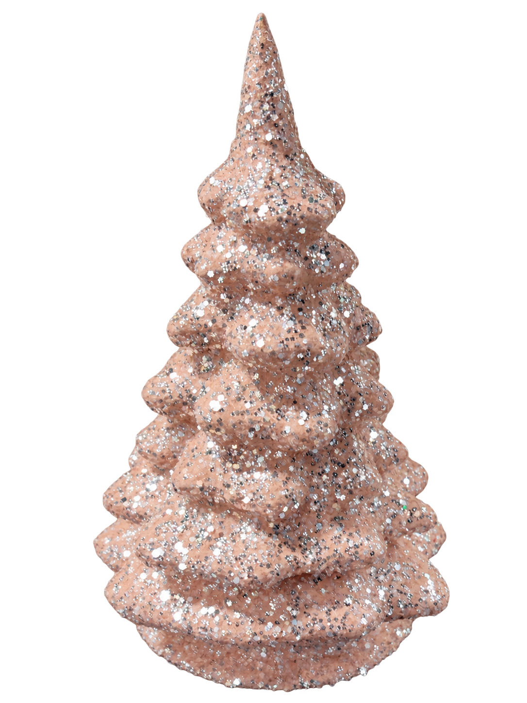 Small nude glitter papier-mâché Christmas tree by Ino Schaller