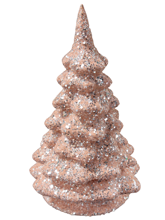 Small nude glitter papier-mâché Christmas tree by Ino Schaller