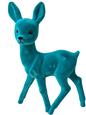 Teal Flocked Bambi by Ino Schaller, isolated on a transparent background