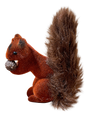Tiny brown flocked squirrel with fur tail, approximately 6 cm, by Ino Schaller