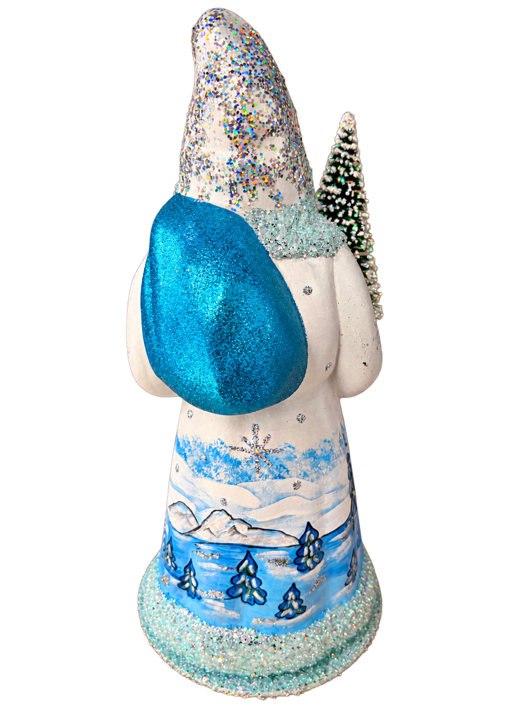 Winter Village Santa back by Ino Schaller, isolated on a transparent background
