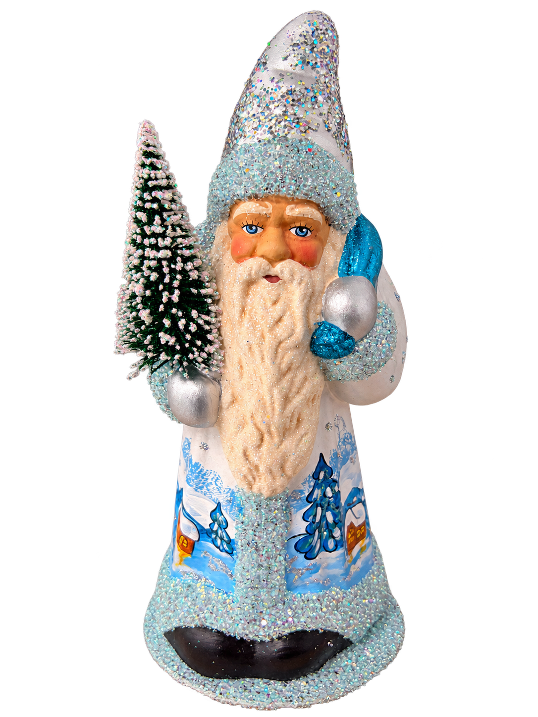 Winter Village Santa front by Ino Schaller, isolated on a transparent background