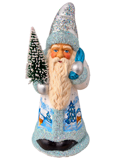 Winter Village Santa front by Ino Schaller, isolated on a transparent background