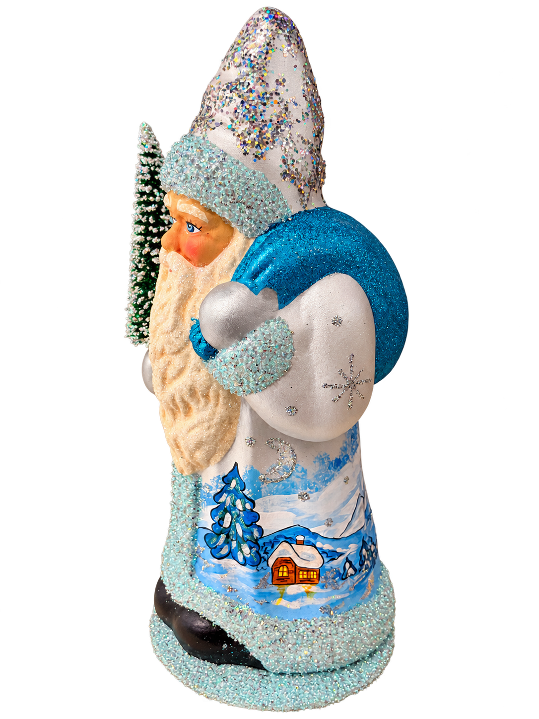 Winter Village Santa side by Ino Schaller, isolated on a transparent background