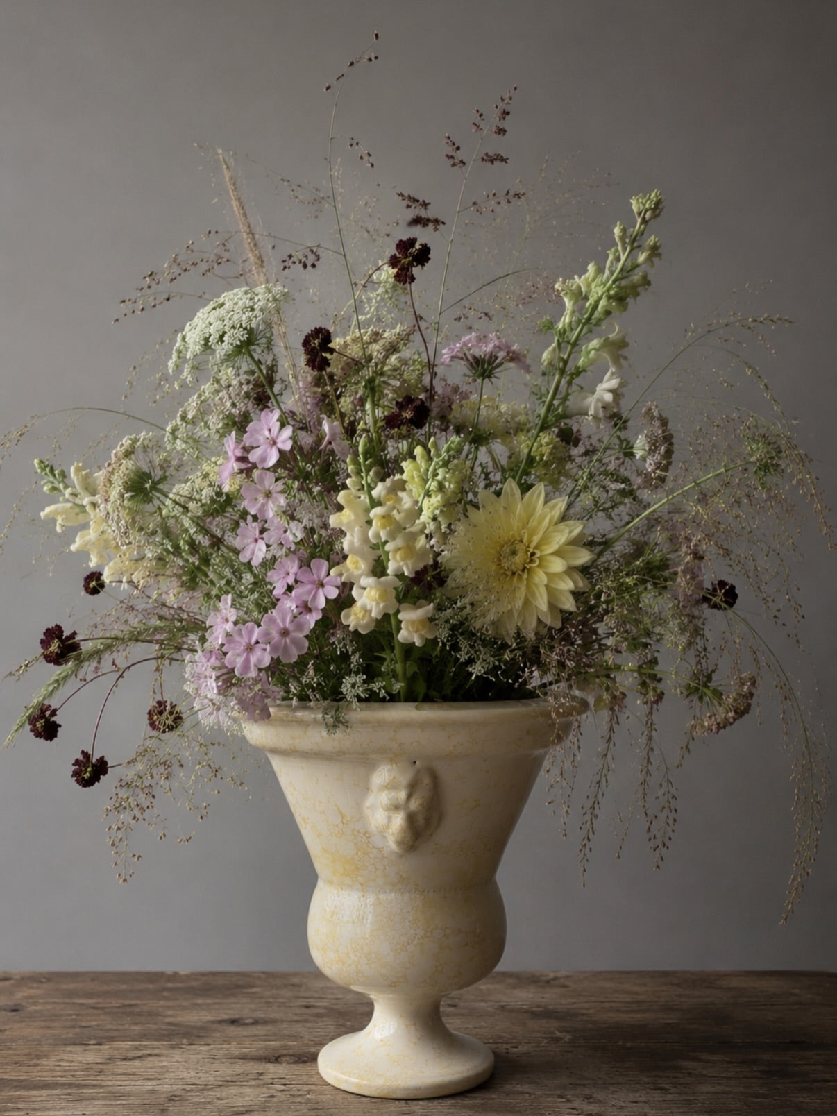 Yellow Marbleized Bouquetière - Tulipiere Lion Tulip Vase – Medium | Handmade Erik Bendtsen Ceramics