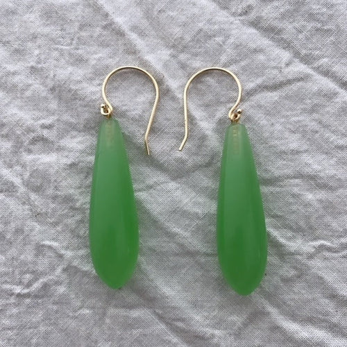 Jadeite Jade Drop Earrings - Bon Ton goods